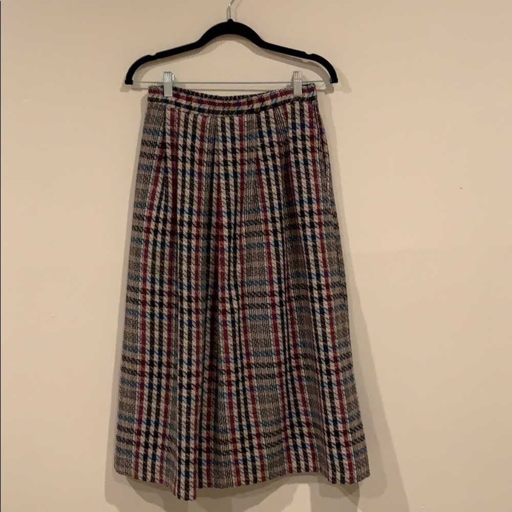 Vintage plaid midi skirt